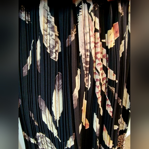 Pinky Otto Black Leaves Print Dress Sz. S - Picture 4 of 9